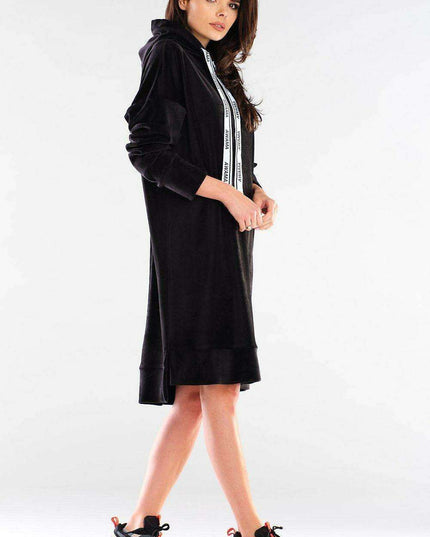 Spring Sporty Chic Velour Logo Tape Dress