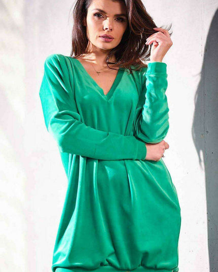 Elegant Velvet Heart-Neck Dress