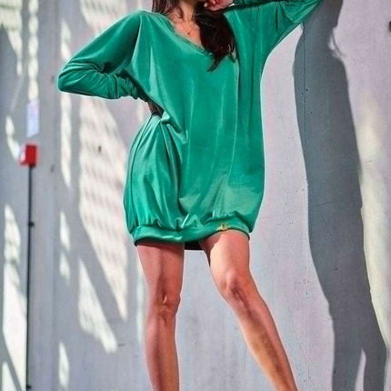 Elegant Velvet Heart-Neck Dress