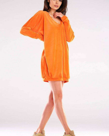 Elegant Velvet Heart-Neck Dress