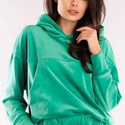 Plush Velour Hooded Sweatshirt - Artfully Made in Poland