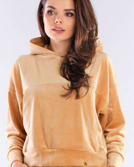 Plush Velour Hooded Sweatshirt - Artfully Made in Poland