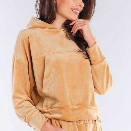 Plush Velour Hooded Sweatshirt - Artfully Made in Poland