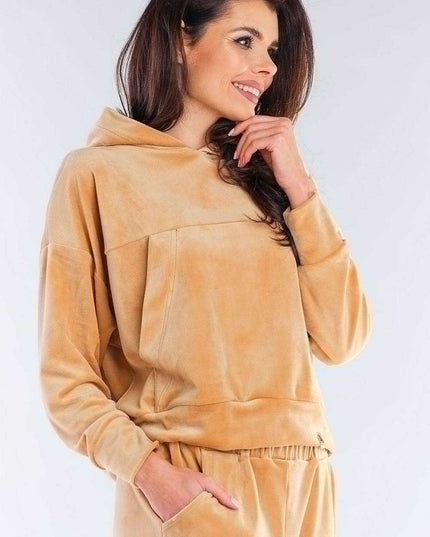 Plush Velour Hooded Sweatshirt - Artfully Made in Poland