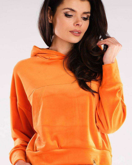 Plush Velour Hooded Sweatshirt - Artfully Made in Poland