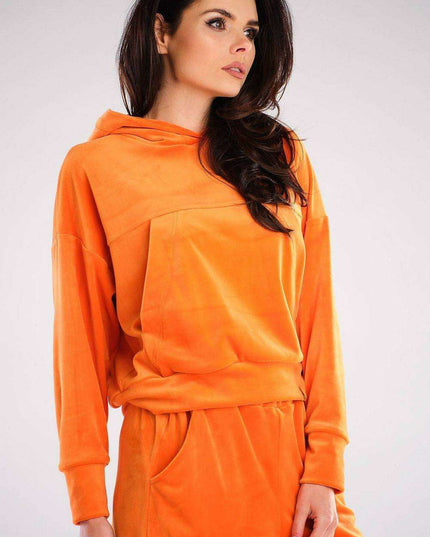 Plush Velour Hooded Sweatshirt - Artfully Made in Poland