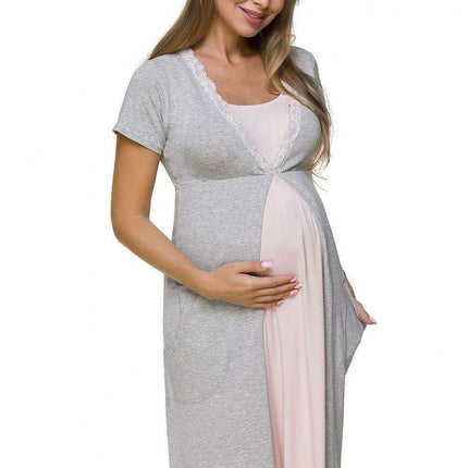 Elegant Pastel Pleated Maternity & Nursing Top for Moms