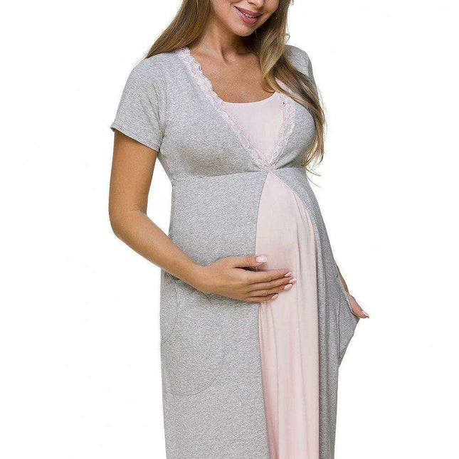 Elegant Pastel Pleated Maternity & Nursing Top for Moms
