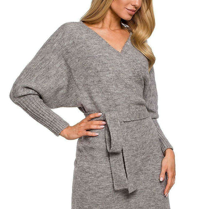 Chic Adjustable Tie Sweater Dress