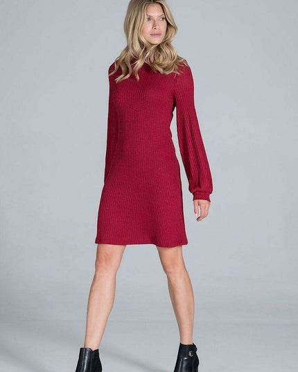 Chic Ribbed Turtleneck Midi Dress