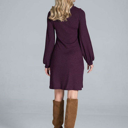 Chic Ribbed Turtleneck Midi Dress