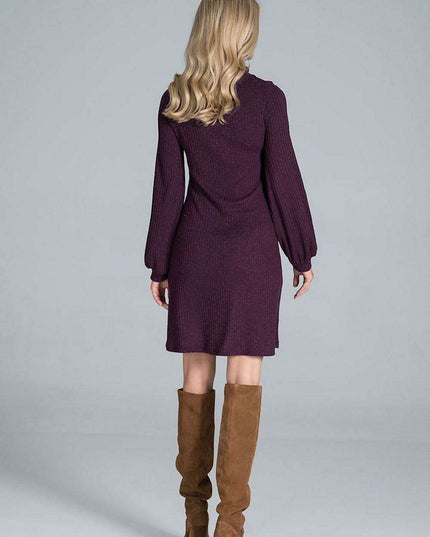 Chic Ribbed Turtleneck Midi Dress