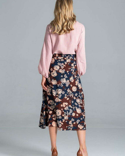 Adjustable Neckline Cotton Blouse with Elegant Elastic Sleeves