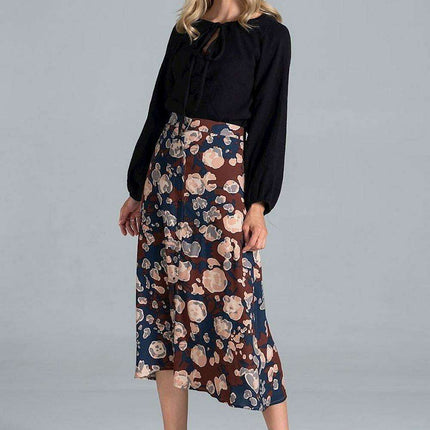 Adjustable Neckline Cotton Blouse with Elegant Elastic Sleeves