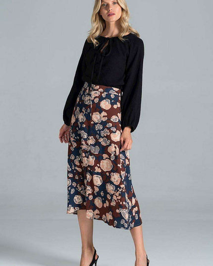 Adjustable Neckline Cotton Blouse with Elegant Elastic Sleeves