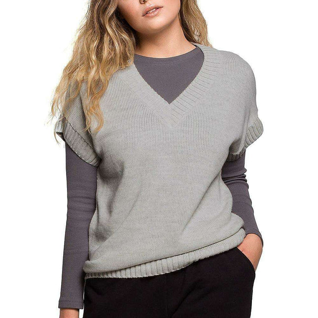 Stylish Sleeveless Knit Blouse for Effortless Office Elegance