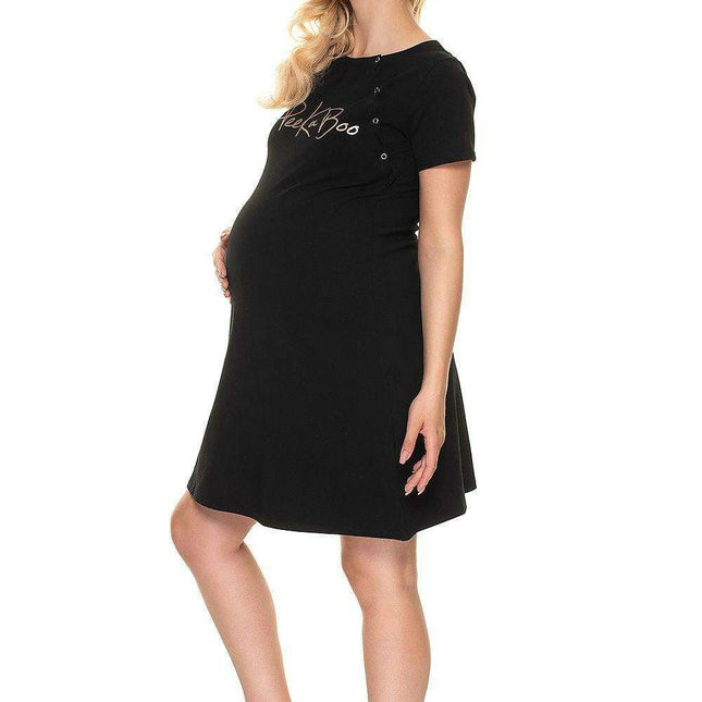 PeeKaBoo Nursing-Friendly Cotton Maternity Nightgown