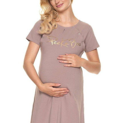 PeeKaBoo Nursing-Friendly Cotton Maternity Nightgown
