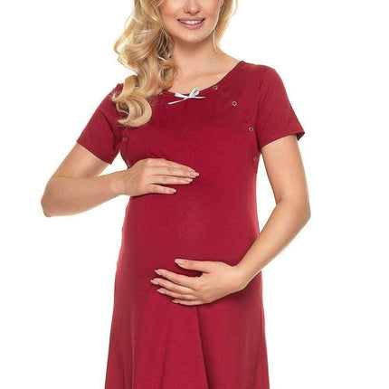 Nursing-Friendly Peekaboo Bow Maternity Sleepwear