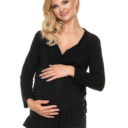 Adjustable Frilled Maternity Top for Comfort During and After Pregnancy