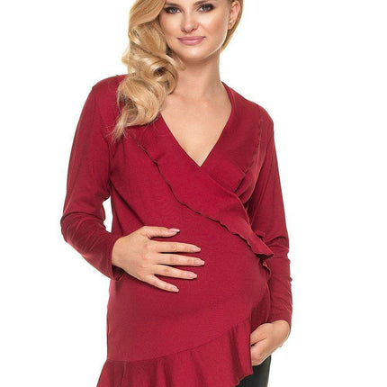 Adjustable Frilled Maternity Top for Comfort During and After Pregnancy