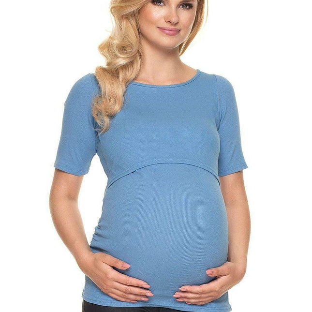Chic Pleated Blouse for Maternity and Nursing