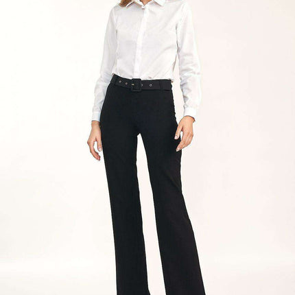 Chic High Waisted Flare Trousers Trendsetting Women