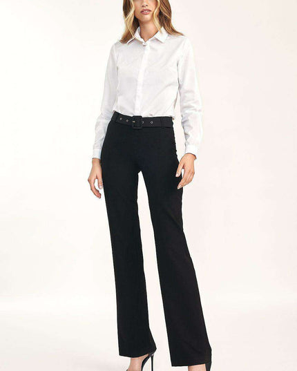 Chic High Waisted Flare Trousers Trendsetting Women