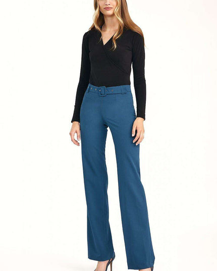 Chic High Waisted Flare Trousers Trendsetting Women