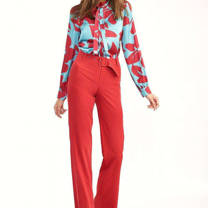 Typography Print Long Sleeve Blouse for Fashion Innovators