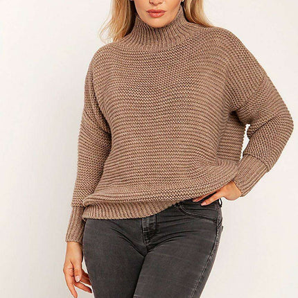 Elegant Ribbed Turtleneck Sweater with Trendy Half-Zip Detail