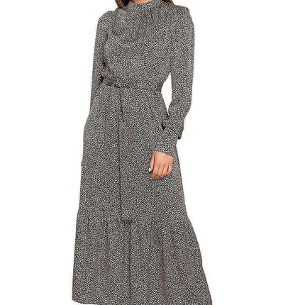 Leopard Print Chic Ruffle Maxi Dress