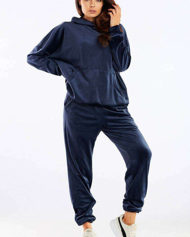Elegant Velour Lounge Pants with Stretchy Elastic Waistband