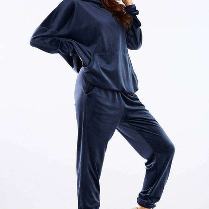 Elegant Velour Lounge Pants with Stretchy Elastic Waistband