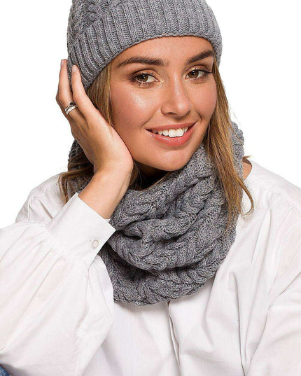 Cozy Thick Plaid Knit Infinity Scarf