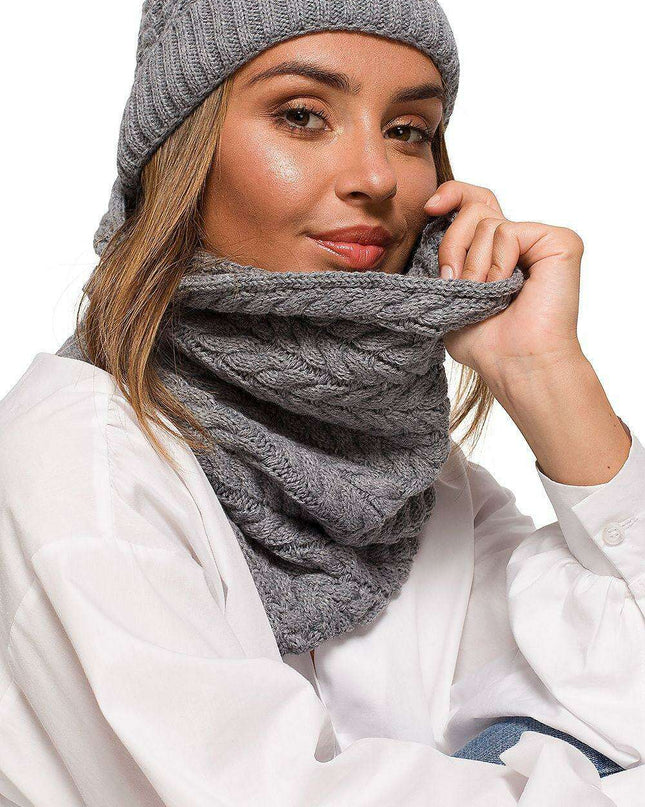Cozy Thick Plaid Knit Infinity Scarf