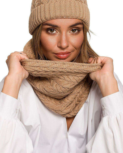 Cozy Thick Plaid Knit Infinity Scarf