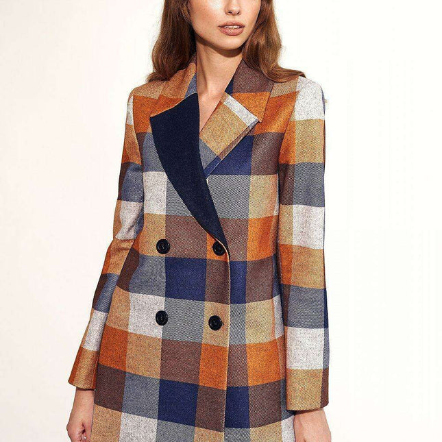 Chic Autumn Plaid Double Breasted Coat for Effortless Style