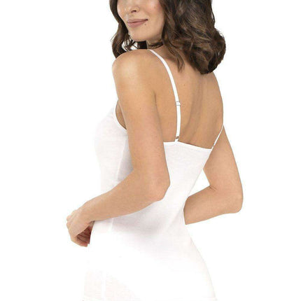 Elegant Lace-Adorned Cotton Camisole with Adjustable Straps