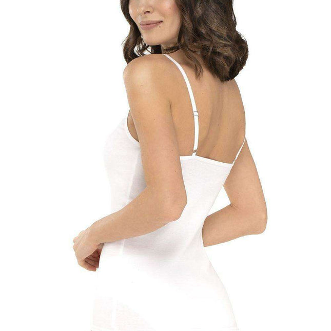 Elegant Lace-Adorned Cotton Camisole with Adjustable Straps