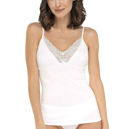 Delicate Lace-Trimmed Cotton Blouse