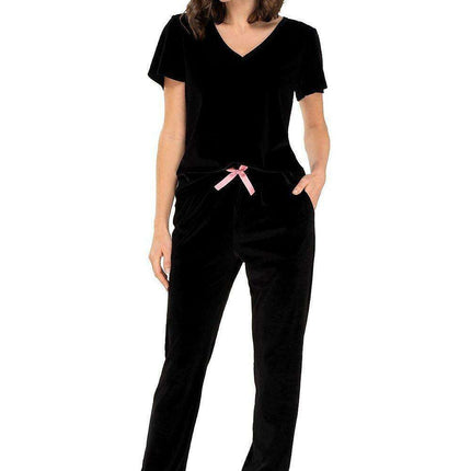 Velvet Wine Lounge Suit with Bow Embellishment