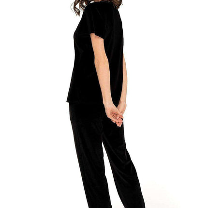 Velvet Wine Lounge Suit with Bow Embellishment