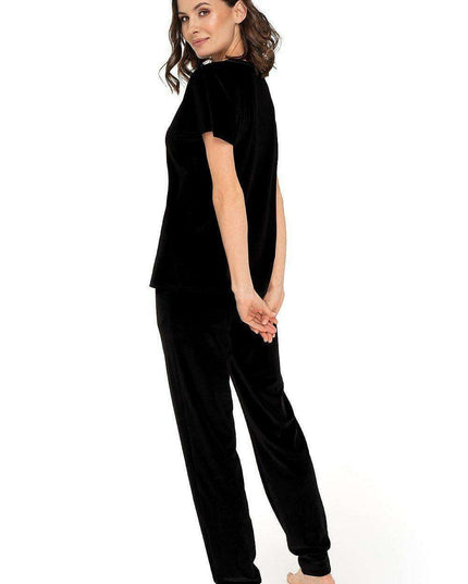 Velvet Wine Lounge Suit with Bow Embellishment