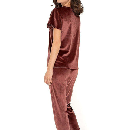 Velvet Wine Lounge Suit with Bow Embellishment