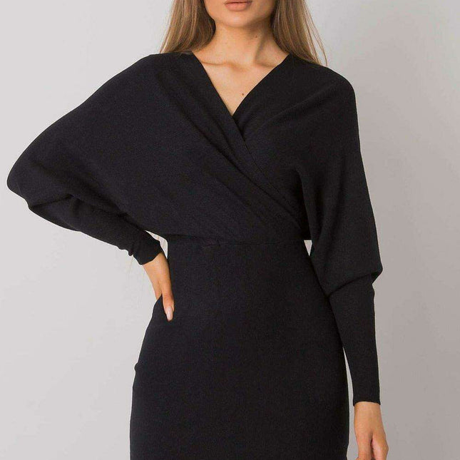 Elegant Black Knit Dress for Women