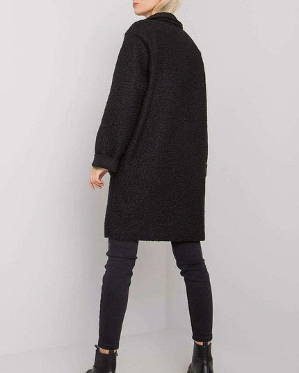 Chic Red Bouclé Coat with Stylish Button Details