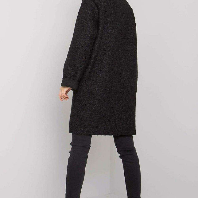 Chic Red Bouclé Coat with Stylish Button Details