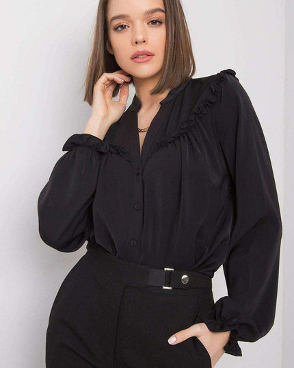 Chic Black Women's Long Sleeve Button Down Shirt - A Timeless Wardrobe Essential