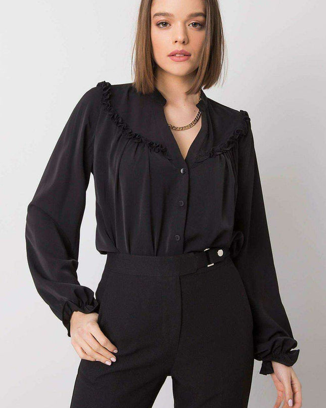 Chic Black Women's Long Sleeve Button Down Shirt - A Timeless Wardrobe Essential